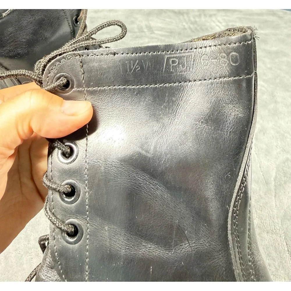 Ro Search Combat Boots Mens 11.5 Wide Black Leather Military Lace Up